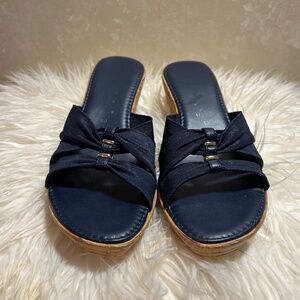 Made in Italy Navy Blue wedges. Size 10